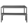 Valletta Slatted Table in Gray - 1560 mm