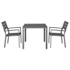 Square Slatted Table Valletta in Gray - 780 mm