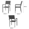 Fauteuils à Lattes Valletta en Gris - Lot de 4