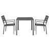 Fauteuils à Lattes Valletta en Gris - Lot de 4