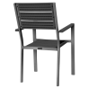 Fauteuils à Lattes Valletta en Gris - Lot de 4