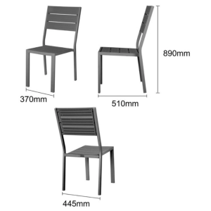 Chaise à Lattes Valletta en Gris - Lot de 4