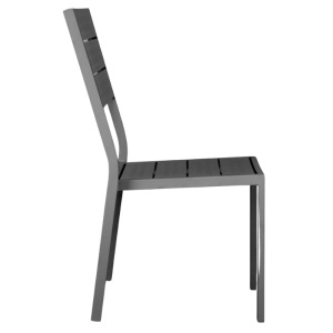 Chaise à Lattes Valletta en Gris - Lot de 4