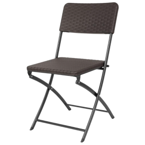 Chaises Pliable en Roten PE Marron - Lot de 2