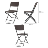 Chaises Pliable en Roten PE Marron - Lot de 2