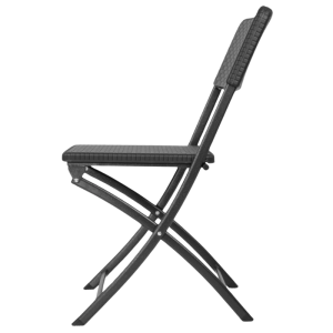 Chaises Pliable en Rotin PE Noir - Lot de 2