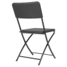 Chaises Pliable en Rotin PE Noir - Lot de 2