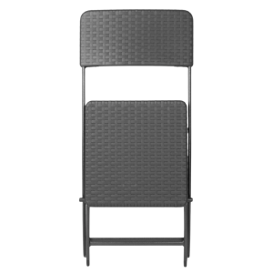 Chaises Pliable en Rotin PE Noir - Lot de 2