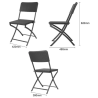 Chaises Pliable en Rotin PE Noir - Lot de 2