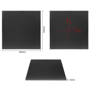 Quadratische Tischplatte in Mattschwarz - 700 mm