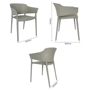 Lorenzo Café Grijze Fauteuils - Set van 2