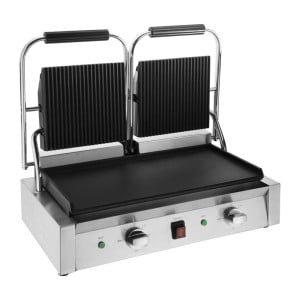 Geribbelde/Vlakke Dubbelcontactgrill - Buffalo