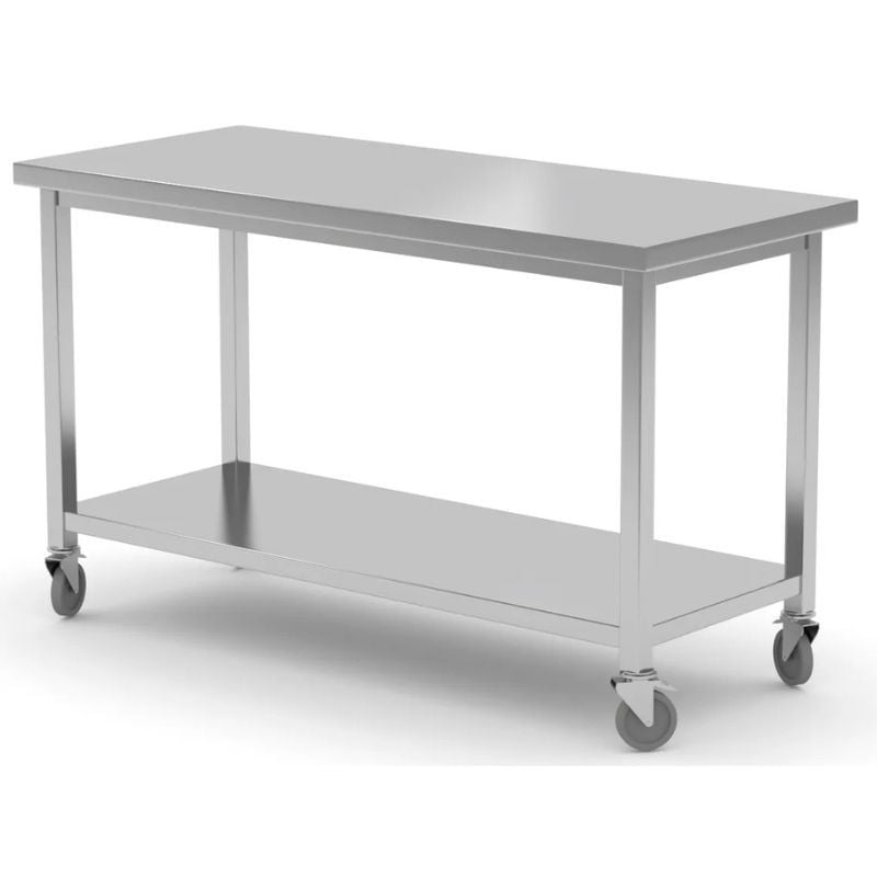 Table Mobile avec Étagère-Vissée - 1200x600 mm - HENDI Table Mobile avec Étagère-Vissée - 1200x600 mm - HENDI