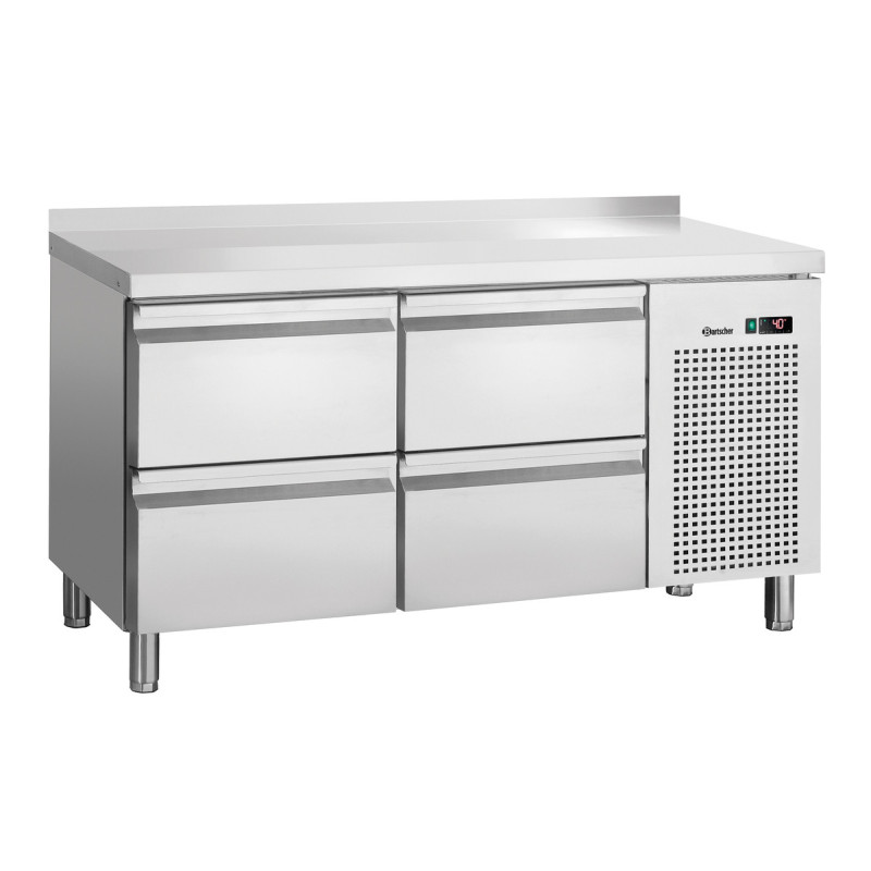 Positive Refrigerated Table 4 Drawers GN 1/1 with Backsplash Positive Refrigerated Table 4 Drawers GN 1/1 with Backsplash