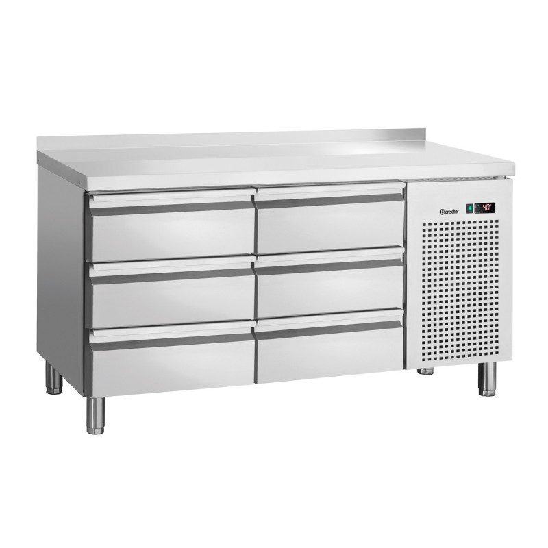 Positive Refrigerated Table 6 Drawers GN 1/1 with Backsplash