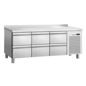Positieve Koelwerkbank 6 Laden GN 1/1 met Opstaande Rand