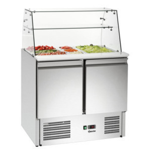 Vitrine en Verre pour Saladette Réfrigérée à 2 Portes