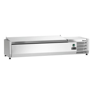RVS gekoelde saladette om op te zetten - 3 x GN 1/3 + 1 x GN 1/2