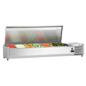 RVS gekoelde saladette om op te zetten - 5 x GN 1/3 + 1 x GN 1/2
