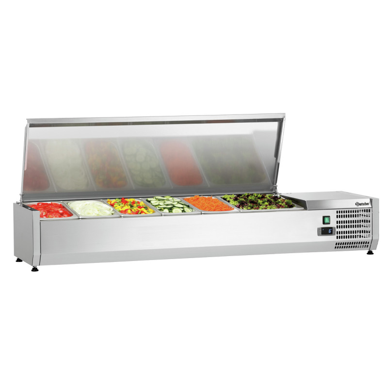 RVS gekoelde saladette om op te zetten - 5 x GN 1/3 + 1 x GN 1/2 RVS gekoelde saladette om op te zetten - 5 x GN 1/3 + 1 x GN 1/2