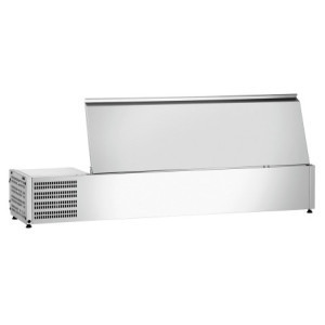 RVS gekoelde saladette om op te zetten - 5 x GN 1/3 + 1 x GN 1/2