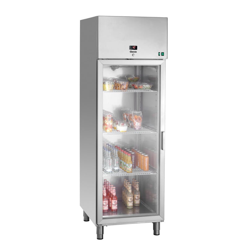 Positive Edelstahl-Glas-Kühlschrank - 461 L - Bartscher Positive Edelstahl-Glas-Kühlschrank - 461 L - Bartscher