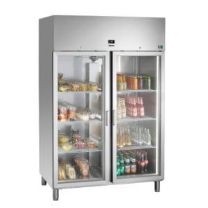 Positive Edelstahl-Glas-Kühlschrank - 922 L - Bartscher