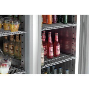 Positive Edelstahl-Glas-Kühlschrank - 922 L - Bartscher