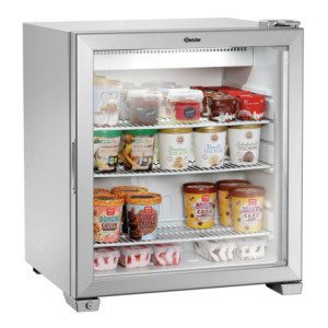 Mini Vriezer Roestvrij Staal Met Glasdeur - 90 L - Bartscher
