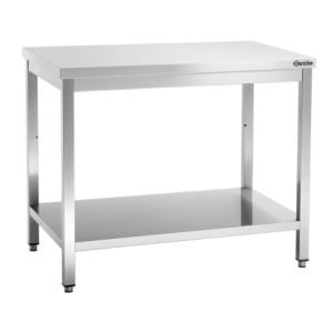 Edelstahl-Arbeitstisch mit unterem Regal - T 700 mm - L 1000 mm - Bartscher