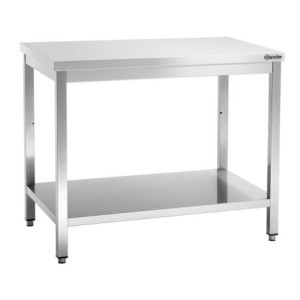 Roestvrijstalen Werktafel met Lage Plank - D 700 mm - L 1000 mm - Bartscher