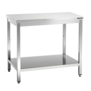 Roestvrijstalen Werktafel met Lage Plank - D 700 mm - L 1200 mm - Bartscher