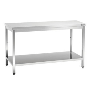 Roestvrijstalen Werktafel met Lage Plank - D 700 mm - L 1600 mm - Bartscher