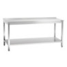 Werktafel RVS met Onderste Plank en Achterwand - D 700 mm - L 1800 mm - Bartscher