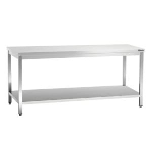 Roestvrijstalen Werktafel met Lage Plank - D 600 mm - L 1800 mm - Bartscher