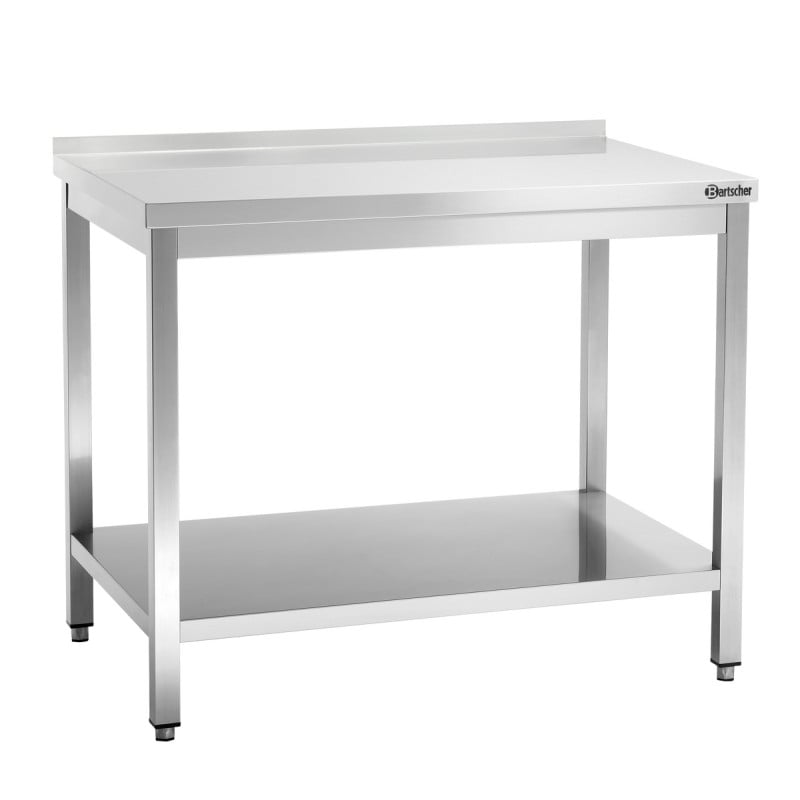 Roestvrijstalen Werktafel met Lage Plank en Achterwand - D 700 mm - L 1000 mm - Bartscher Roestvrijstalen Werktafel met Lage Plank en Achterwand - D 700 mm - L 1000 mm - Bartscher