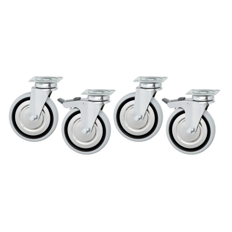 Wheels for Stainless Steel Low Furniture and Warming Cabinet - Set of 4 - Bartscher Wheels for Stainless Steel Low Furniture and Warming Cabinet - Set of 4 - Bartscher