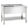 Spoelbak 1 Bak met Achterwand en Onderste Plank - L 1200 x D 700 mm - Bartscher
