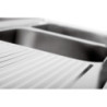 Dubbele spoelbak met vaatwasserdoorgang, achterwand en onderplank - L 1800 x D 700 mm - Bartscher