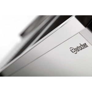 Dubbele spoelbak met vaatwasserdoorgang, achterwand en onderplank - L 1800 x D 700 mm - Bartscher