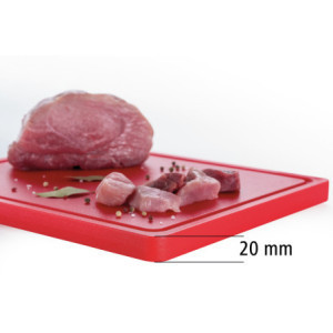 Cutting Board 325 x 265 mm - Red - 20 mm Thickness - Bartscher