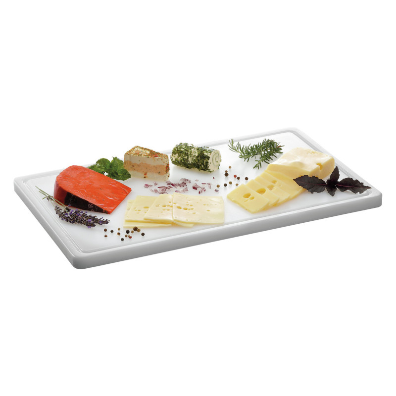 Cutting Board 530 x 325 mm - White - 20 mm Thickness - Bartscher Cutting Board 530 x 325 mm - White - 20 mm Thickness - Bartscher