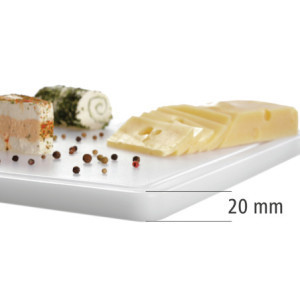 Cutting Board 530 x 325 mm - White - 20 mm Thickness - Bartscher