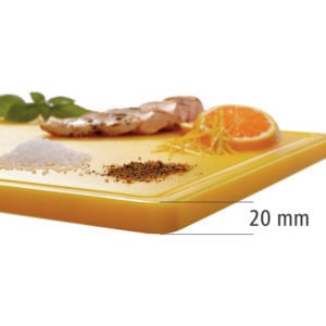 Planche à Découper 530 x 325 mm - Jaune - 20 mm d'Epaisseur - Bartscher