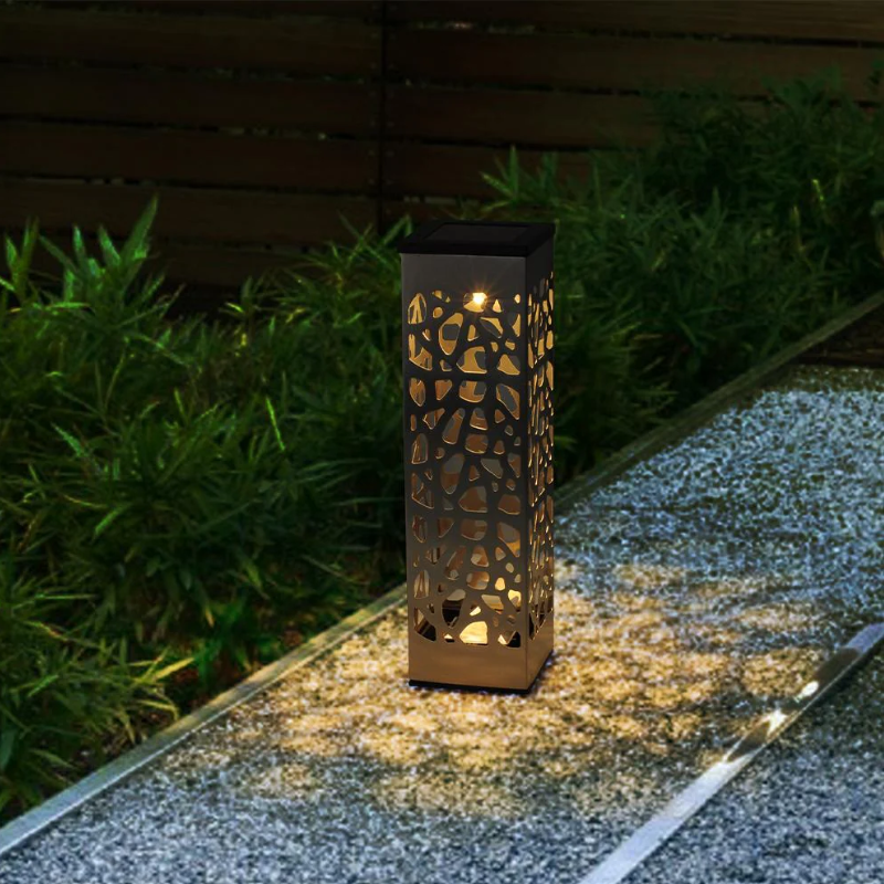 Organic Stainless Steel Solar Beacon - Set of 3 - Lumisky Organic Stainless Steel Solar Beacon - Set of 3 - Lumisky