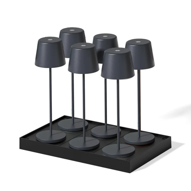 Touch LED Tafellamp Kelly Rock met Oplaadplateau - Set van 6 - Lumisky