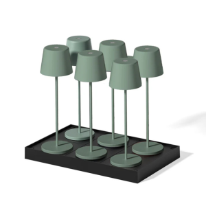 Touch LED Tafellamp Kelly Olive met Oplaadstation - Set van 6 - Lumisky