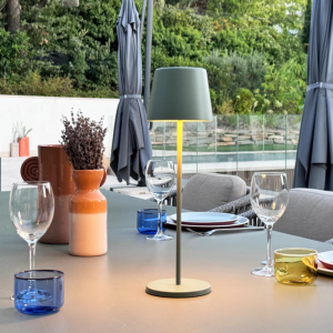 Touch LED Tafellamp Kelly Olive met Oplaadstation - Set van 6 - Lumisky
