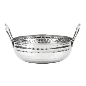 Gehamerd Kadai Schotel van Roestvrij Staal Tafel Presentatie 200 mm - Gastronoble