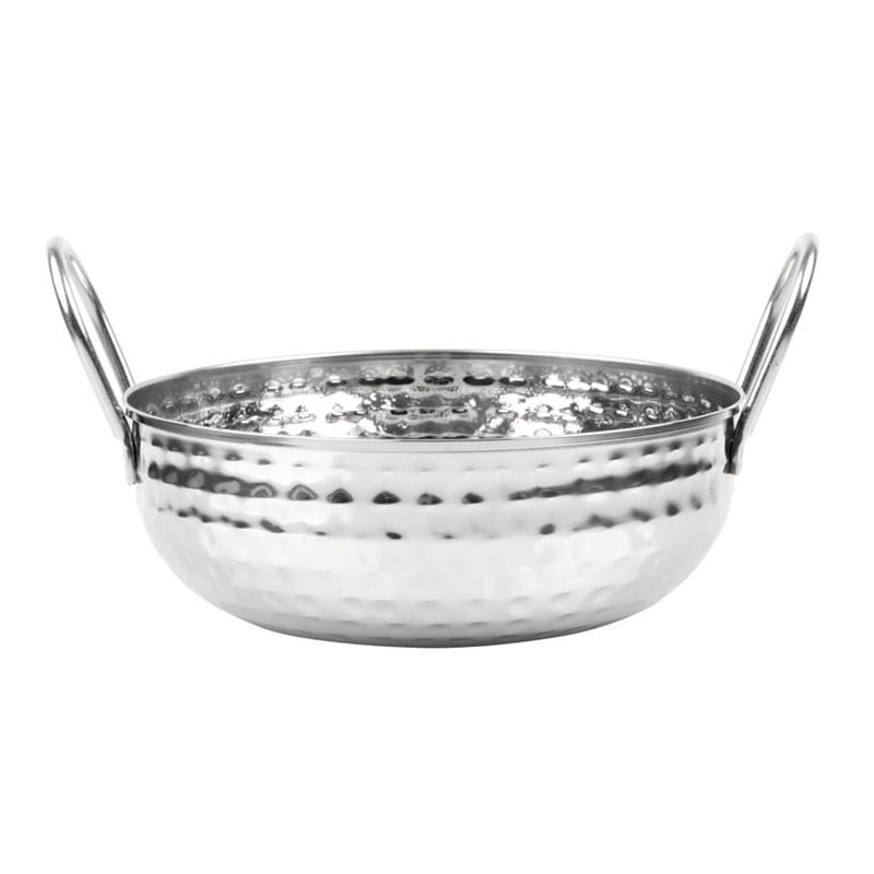 Gehamerd Kadai Schotel van Roestvrij Staal Tafel Presentatie 200 mm - Gastronoble